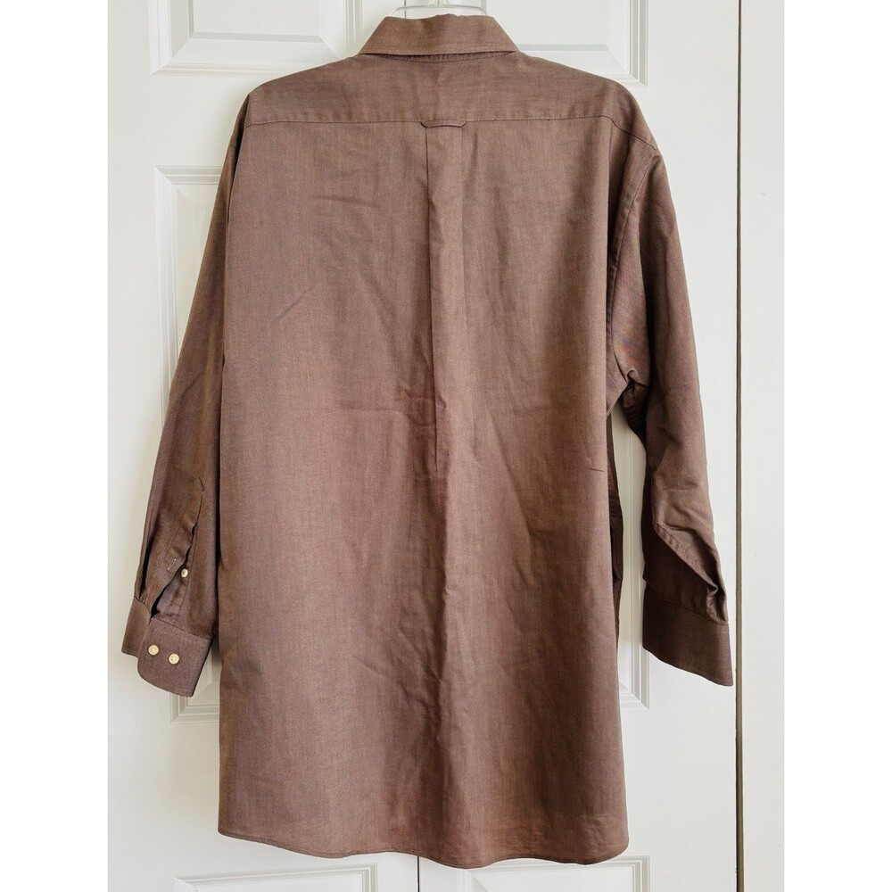 Dockers Men's Button Down Shirt Wrinkle Free Size XL Brown Cotton/Polyester - Picture 3 of 6